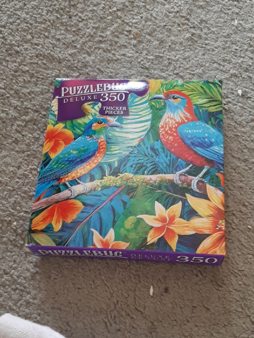 PuzzleBug Deluxe 350-Piece Tropical Birds Jigsaw Puzzle - Vibrant Multicolor